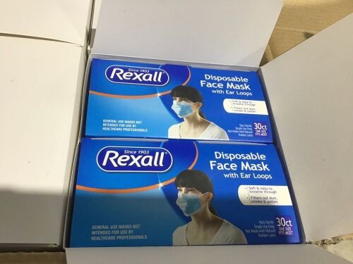 Case of Rexall Disposable Face Masks  - Lot 110