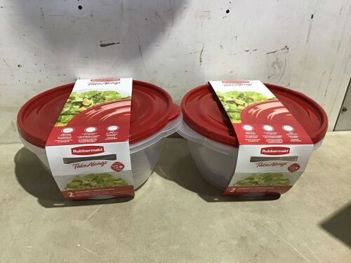 Case of (2) Rubbermaid TakeAlongs 2 Serving Bowls w/ Lids  - Lot 696