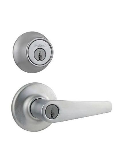 Kwikset Delta Satin Chrome Exterior Combo Pack Door Knob Featuring SmartKey Security - Lot 210