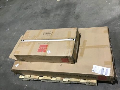 6-Piece Modern Dining Set w/ Storage Racks, Table, Bench, 4 Chairs - 55in  - Lot 20