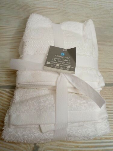 Case of Comfort Bay Grand Luxe 5 Piece Towel Set, Hand Towels & Wash Cloths - Lot 907