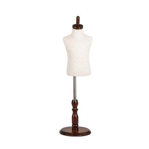 Bonnlo White Kid Dress Form, Toddler Mannequin Torso with Adjustable Wood Stand (3-4 Years Old) - Lot 418