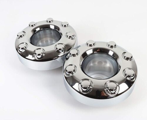 AutoDaily 2PCS Replacement for 2005-2018 F-350 Dually Front 4X4 Open Chrome Wheel Center Hub Cap Replaces 5C3Z1130TA  - Lot 933