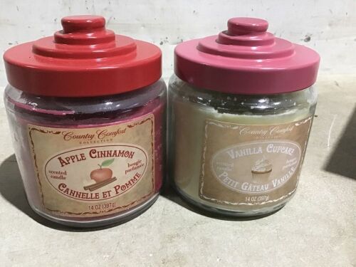 Case of (4) Scented Candles, Apple Cinnamon & Vanilla Cupcake - Lot 1156C