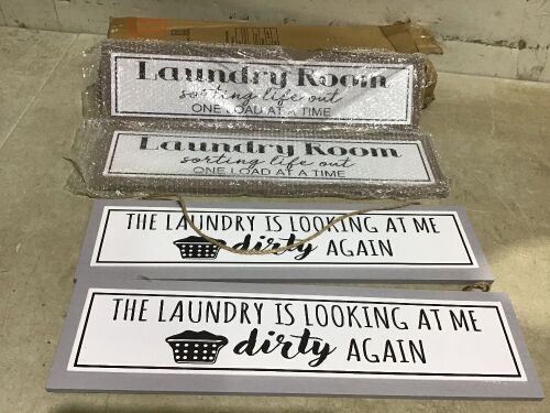 Case of (4) Laundry Room Wall Plaques  - Lot 836