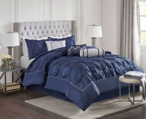 Madison Park 7pc Piedmont Ruched Comforter Set, Queen  - Lot 114
