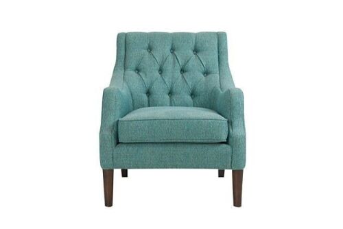 Madison Park Qwen Button Tufted Chair in Teal  - Lot 106