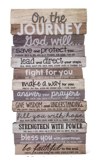 Lighthouse Christian Products On The Journey God Will Rustic Stacked Pallet 8.5" x 16.5" Wood Plaque - Lot 104