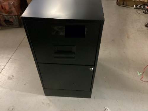 2-Drawer Steel File Cabinet, Letter Size, 26.7" x 14.25" x 18", Bent Corner, No Key - Lot 170