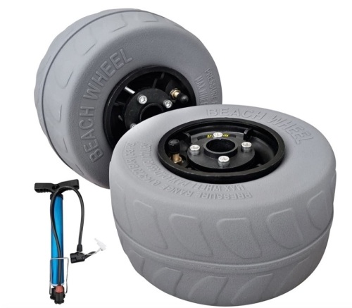 Beach Balloon Wheels for Kayak Dolly, Canoe Cart and Buggy, Air Pump, 2-Pack - Lot 194