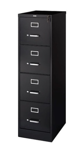 Staples 4-Drawer Vertical File Cabinet, Locking, Letter, Black, 22"D - Lot 245
