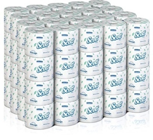 Kimberly-Clark 04460 White Scott 2-Ply Standard Roll Bath Tissue, 4" W x 4.1' L (Pack of 80) - Lot 255