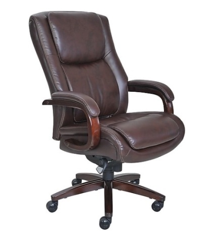La-Z-Boy Winston Ergonomic Faux Leather Executive Big & Tall Chair, 400 lb. Capacity, Brown, Missing Hardware - Lot 260