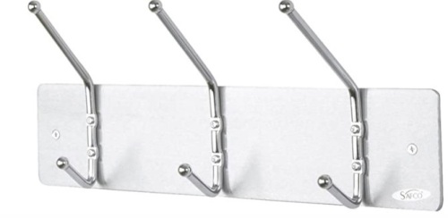 Wall Rack Coat Hook, 3 Hook, Silver - Lot 306