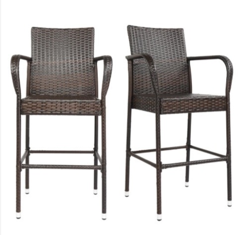 2-Piece Rattan Bar Stool  - Lot 312