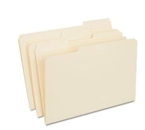 Quill Brand® Heavy-Duty 2-Ply File Folders, 1/3-Cut, Legal, Manila, 100/Box - Lot 378