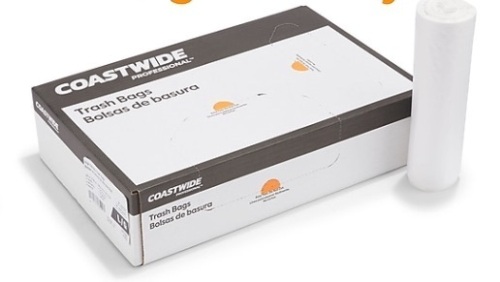 Coastwide Professional™ 50-56 Gal. Trash Bags, High Density, 16 Mic., Natural, 25 Bags/Roll, 8 Rolls - Lot 385