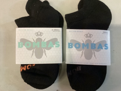 Lot of Bombas Socks, 24 prs XS, 6 prs Small - Lot 324