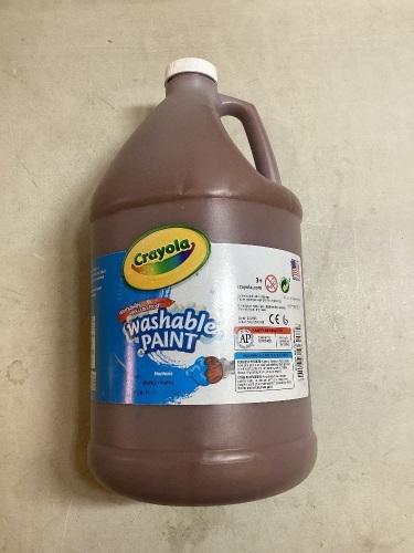 Lot of 128 fl oz Crayola Washable Paint, Brown, 4 Packs Staples Heavyweight Construction Paper, 12" x 18", 100 Assorted Sheets/Pack - Lot 430