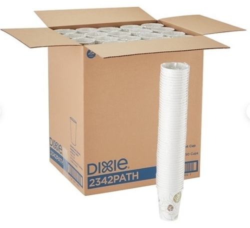 Dixie Pathways Poly Paper Hot Cups, 12 oz., White, 1000/Carton - Lot 439