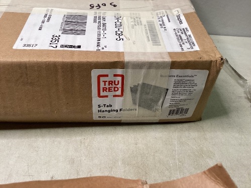 Lot of 50 Green Tru Red 5-Tab Hanging File Folders, 2 Packs Red File Folders, 1 Pack Gray Folders - Lot 356