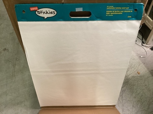 Staples Stickies Restickable Tabletop Easel Pad, 20" x 23", 20 Sheets - Lot 365