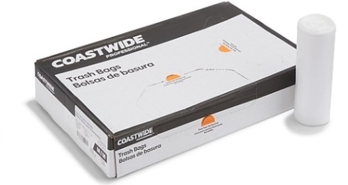 Lot of Coastwide Professional™ AccuFit 32 Gal. Trash Bags, Low Density, 0.9 Mil, Clear, 20 Bags/Roll - Lot 387