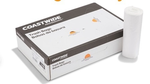 Lot of Coastwide Professional™ 55-60 Gal. Trash Bags, High Density, 14 Mic., Natural, 25 Bags/Roll - Lot 448