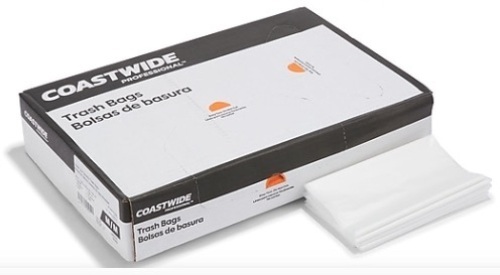 Coastwide Professional™ 30-33 Gal. Trash Bags, Low Density, 0.9 Mil, Clear, 150/Carton - Lot 449