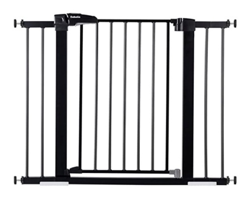 BABELIO 26-40" Metal Baby Gate, Black - Lot 445