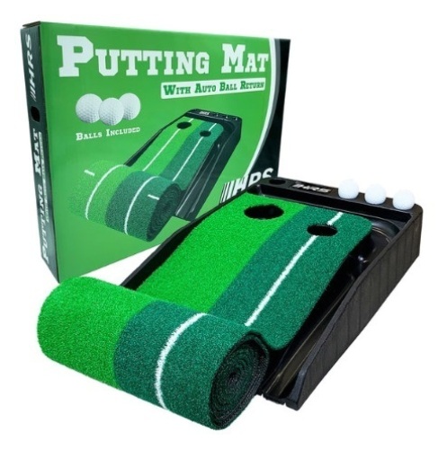 Indoor Golf Putting Practice Green, 3 Golf Balls, Automatic Ball Return - Lot 379