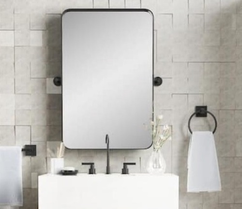 24 in. x 35 in. Modern Rectangle Framed Decorative Mirror - Lot 418