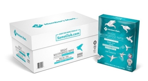 Member's Mark Bright White Multipurpose Paper, 20 lb., 96 Bright, 8.5 x 11in., 8 Ream Case - Lot 243