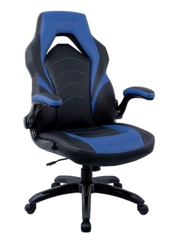 Staples Emerge Vortex Bonded Leather Gaming Chair, Black and Blue - Lot 232