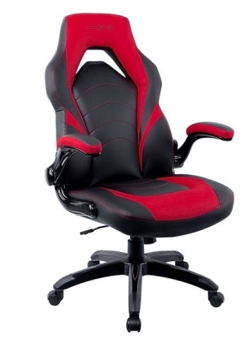 Staples Emerge Vortex Bonded Leather Gaming Chair, Black and Red - Lot 266