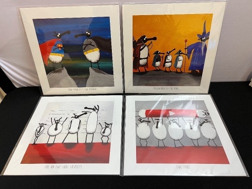 MERV Originals 4pc Set Unframed Prints - Lot 17