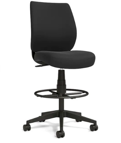 Essentials Fabric Drafting Stool, Black - Lot 65