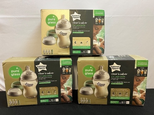 Lot of (3) Boxes of Tommee Tippee Glass Bottle Sets, 3 pk - Lot 88