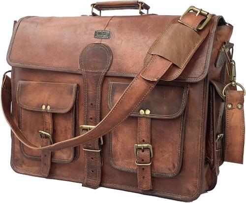 Cuero DHK 18" Vintage Leather Messenger Bag - Lot 92
