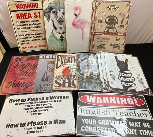 Lot of (14) Metal Signs - Lot 174