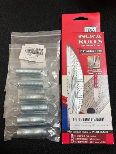 Lot of (6) Extension Springs for Weedeaters & 6" Precision T-Rule - Lot 231