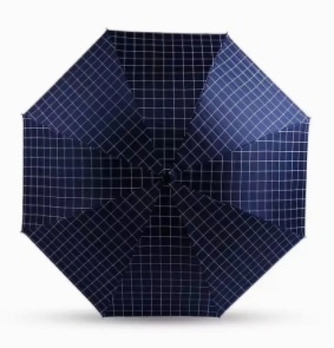 Blue Grid Umbrella, Square Edges - Lot 246