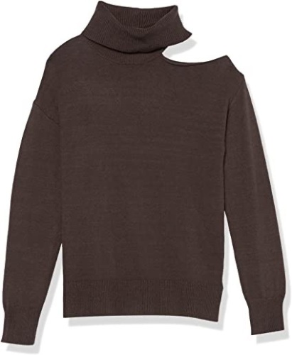 The Drop Women's Josephine Long Sleeve Cutout Loose Turtleneck Sweater, S - Lot 265