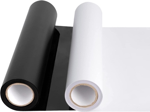 Lot of (3) Heat Transfer Vinyl, Black and White Rolls - Lot 395