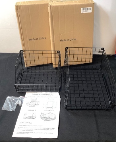 Lot of (2) Dual Hanging Fruit Baskets, Two Sizes, 4 Total Baskets - Lot 401