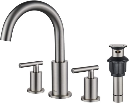 2-Handle 3 Hole Widespread Bathroom Sink Faucet w/ Pop-Up Drain - Lot 413