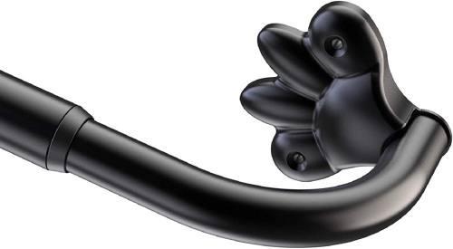 Room Darkening Curtain Rod with Cat Paw Shape Brackets, 3/4" Diameter Wrap Around for Windows 48-84" - Lot 437