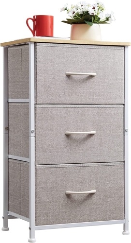 Somdot Small Dresser with 3 Fabric Drawers - Lot 468