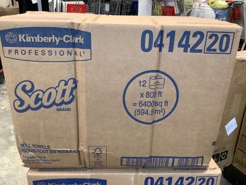 Case of (12) 800ft Rolls Scott Bathroom Tissue - Lot 567