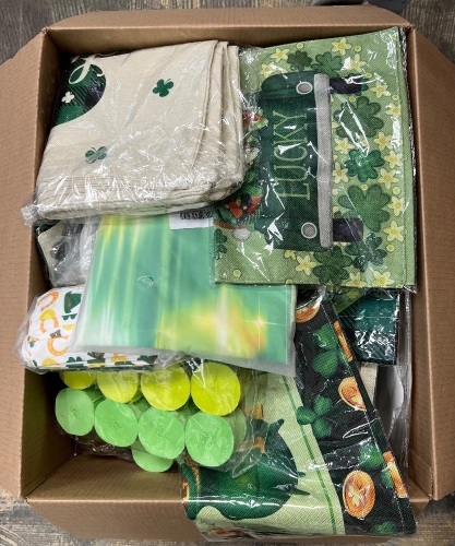 Large Box of Misc St. Patrick's Day Party Supplies & Decor - Lot 51